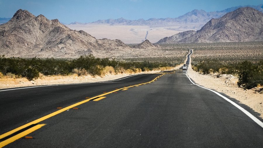 A highway running through open country