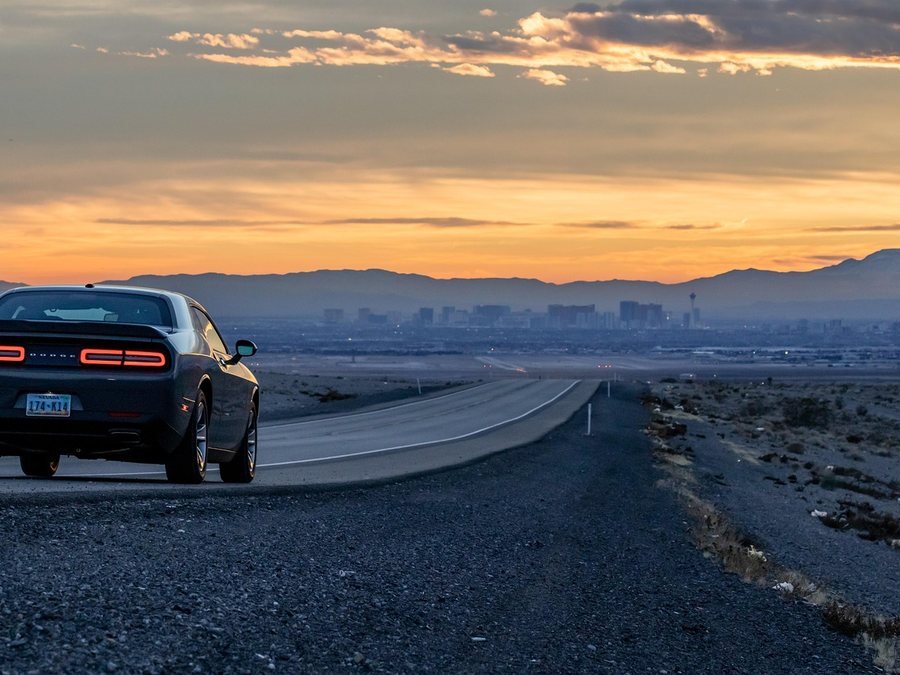 An open road through the Nevada desert