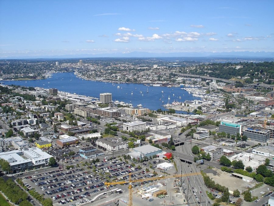 The Seattle skyline across the water
